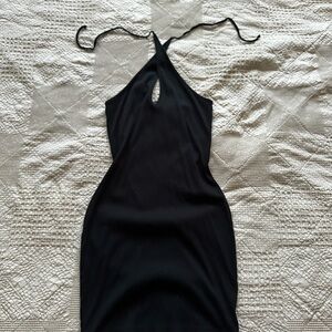 Elegant Black Halter Dress